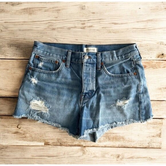 MADEWELL Distressed Relaxed Denim Shorts Size 28 - Picture 1 of 8